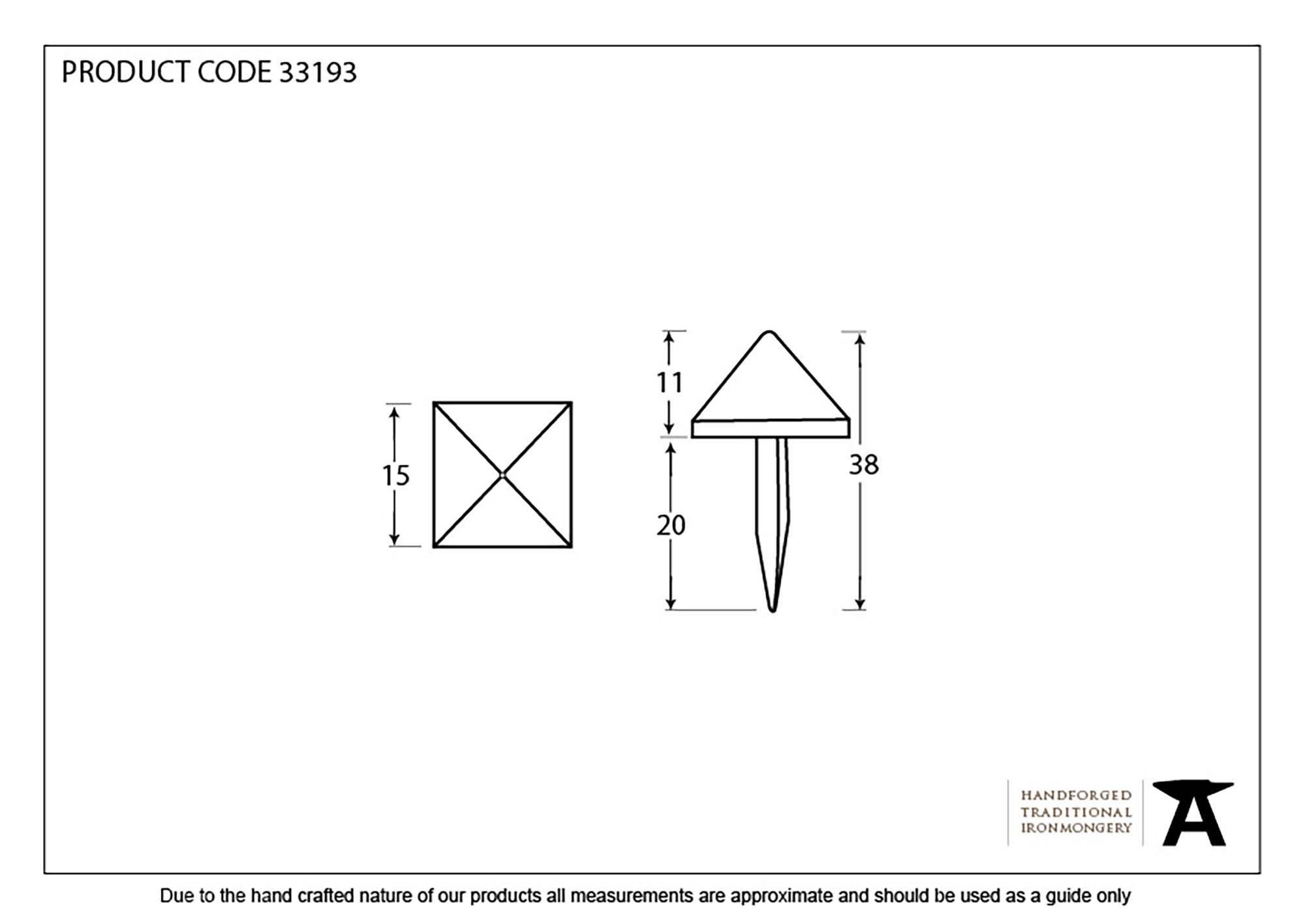finish Pyramid Door Stud | From The Anvil