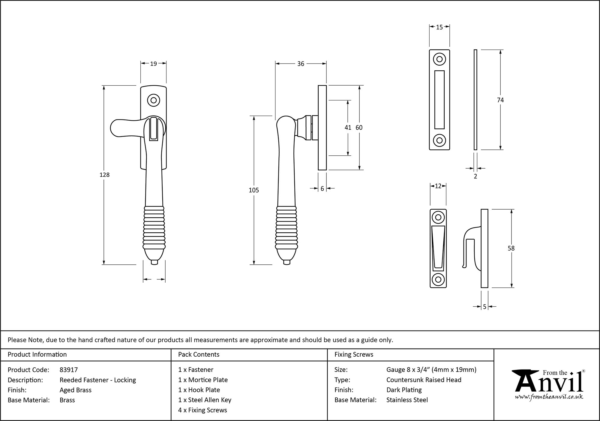finish Locking Reeded Fastener | From The Anvil