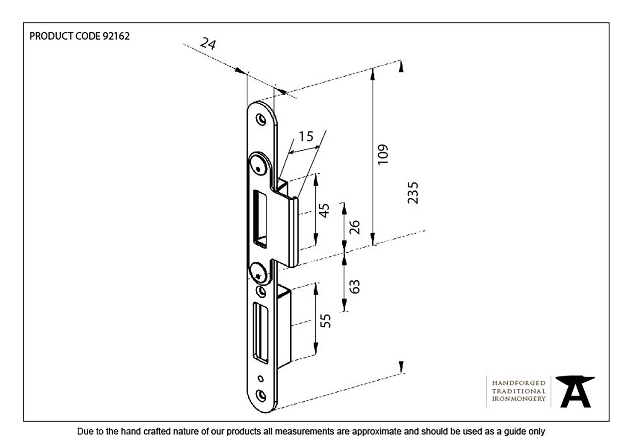 finish BZP Winkhaus Centre Latch Keep | From The Anvil